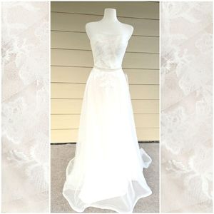 Ivory/Blush Strapless Wedding Dress